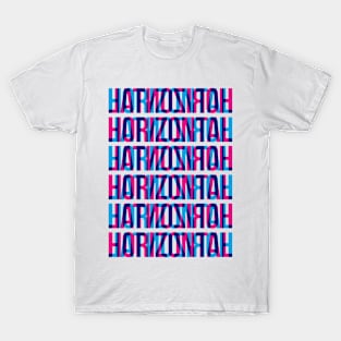 Horizontal Typography Stack (Cyan Magenta Blue) T-Shirt